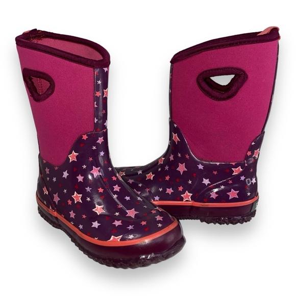 Storm by Cougar Snowbound Kids Boots Purple & Pink Star Design Girl’s Size 12 - Picture 2 of 10